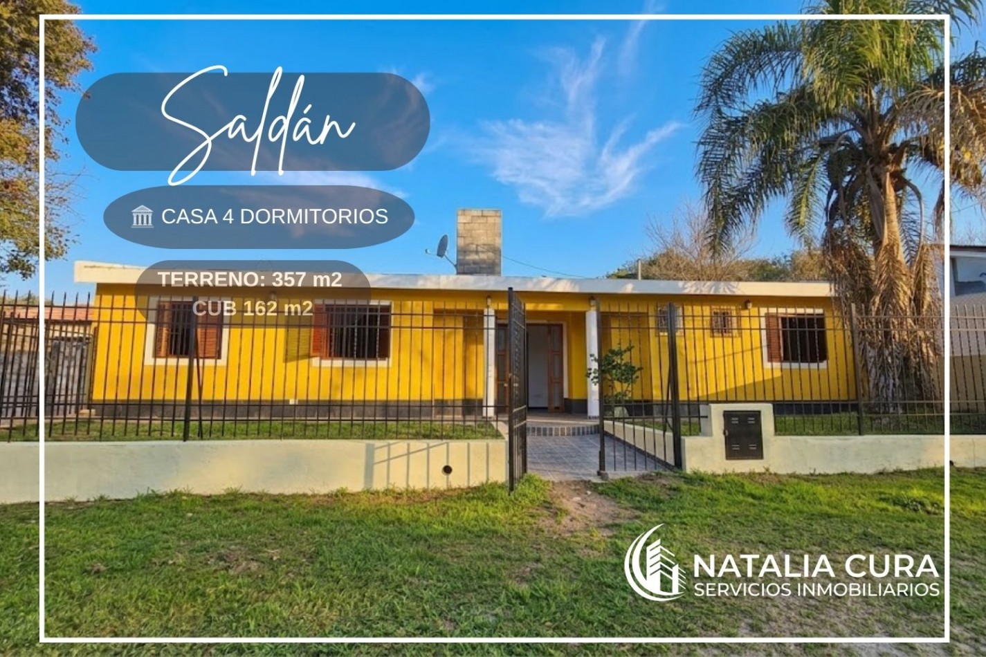 COMODA CASA DE 4 DORMITORIOS EN VENTA-SALDAN